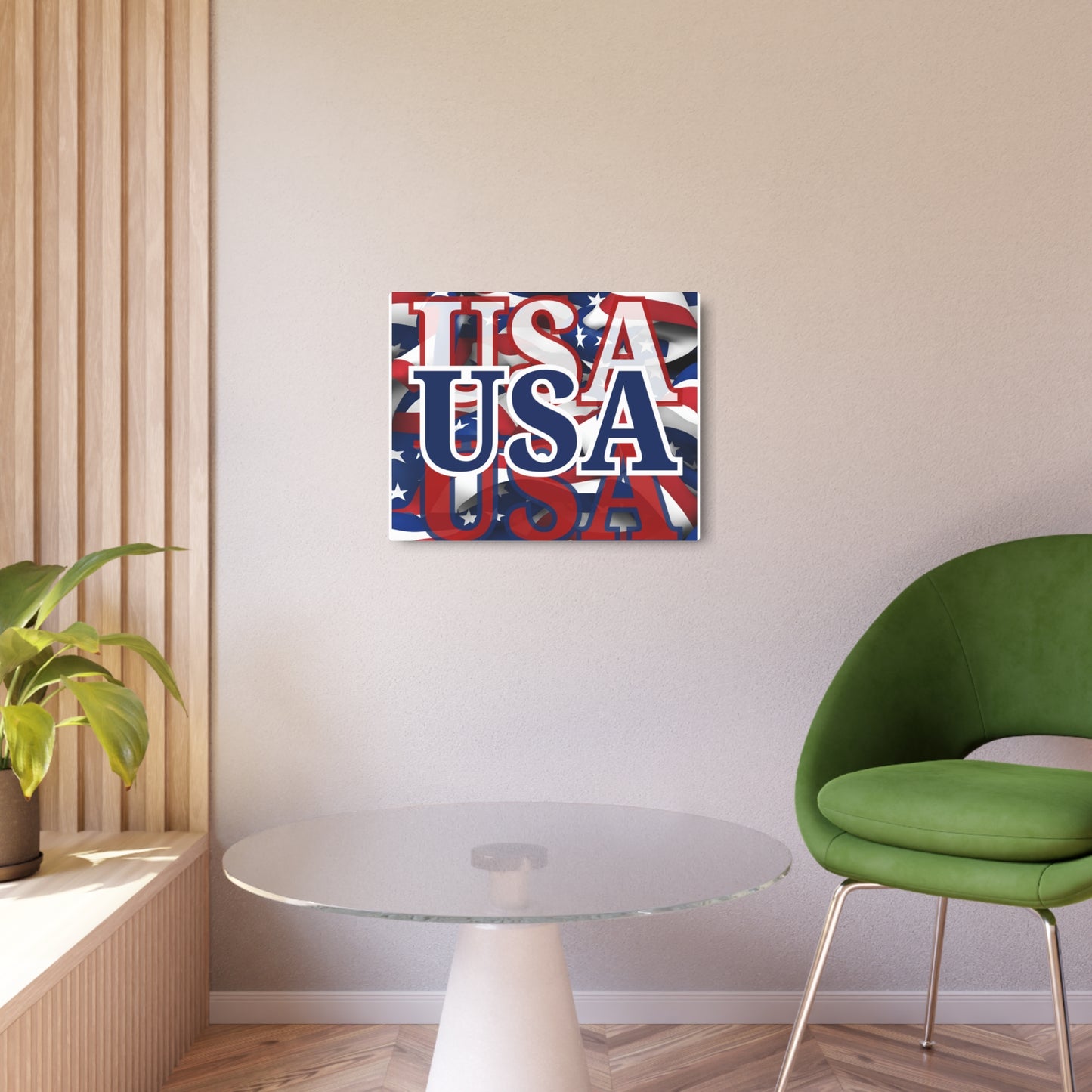 USA! USA! USA Blue Center Metal Art Sign by theGreenDragonTavern.shop