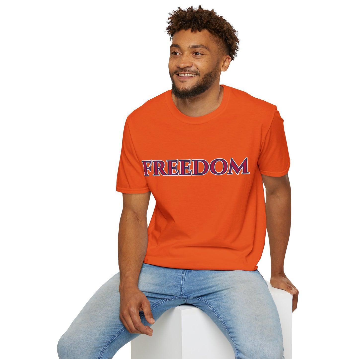 Freedom, Red font, Light colors Unisex T-Shirt by theGreenDragonTavern.shop