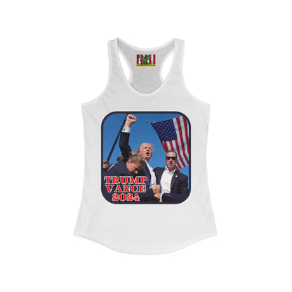 Trump and Vance 2024 Women's Racerback Tank Top by theGreenDragonTavern.shop