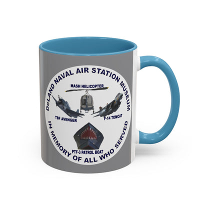 DNASM 2-sided, Founding & Student Art w/WhiteBG Grey Accent Mug by theGreenDragonTavern.shop