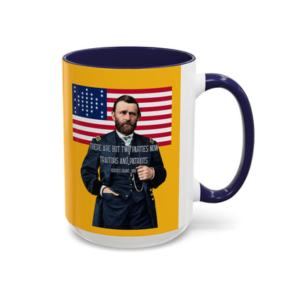 "Traitors and Patriots" Ulysses Grant Yellow Accent Mug by theGreenDragonTavern.shop