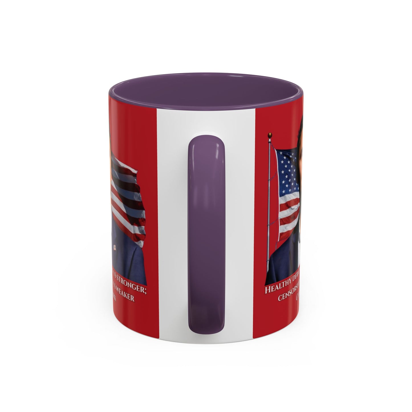 Charlie Kirk, Healthy Debate Red Accent Mug by theGreenDragonTavern.shop