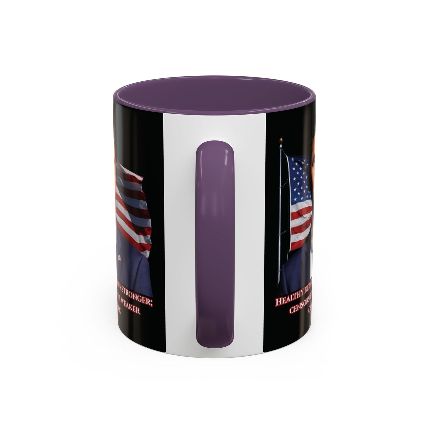 Charlie Kirk, Healthy Debate Black Accent Mug by theGreenDragonTavern.shop