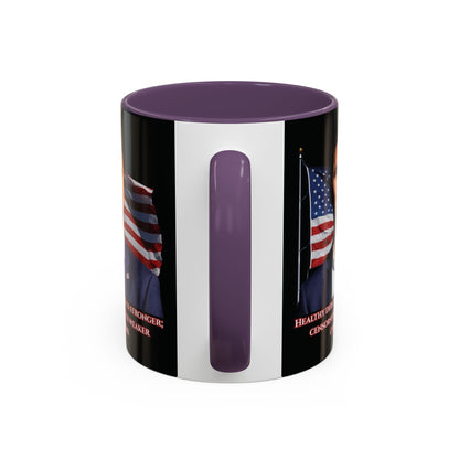 Charlie Kirk, Healthy Debate Black Accent Mug by theGreenDragonTavern.shop