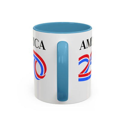 America 250 White Accent Mug by theGreenDragonTavern.shop