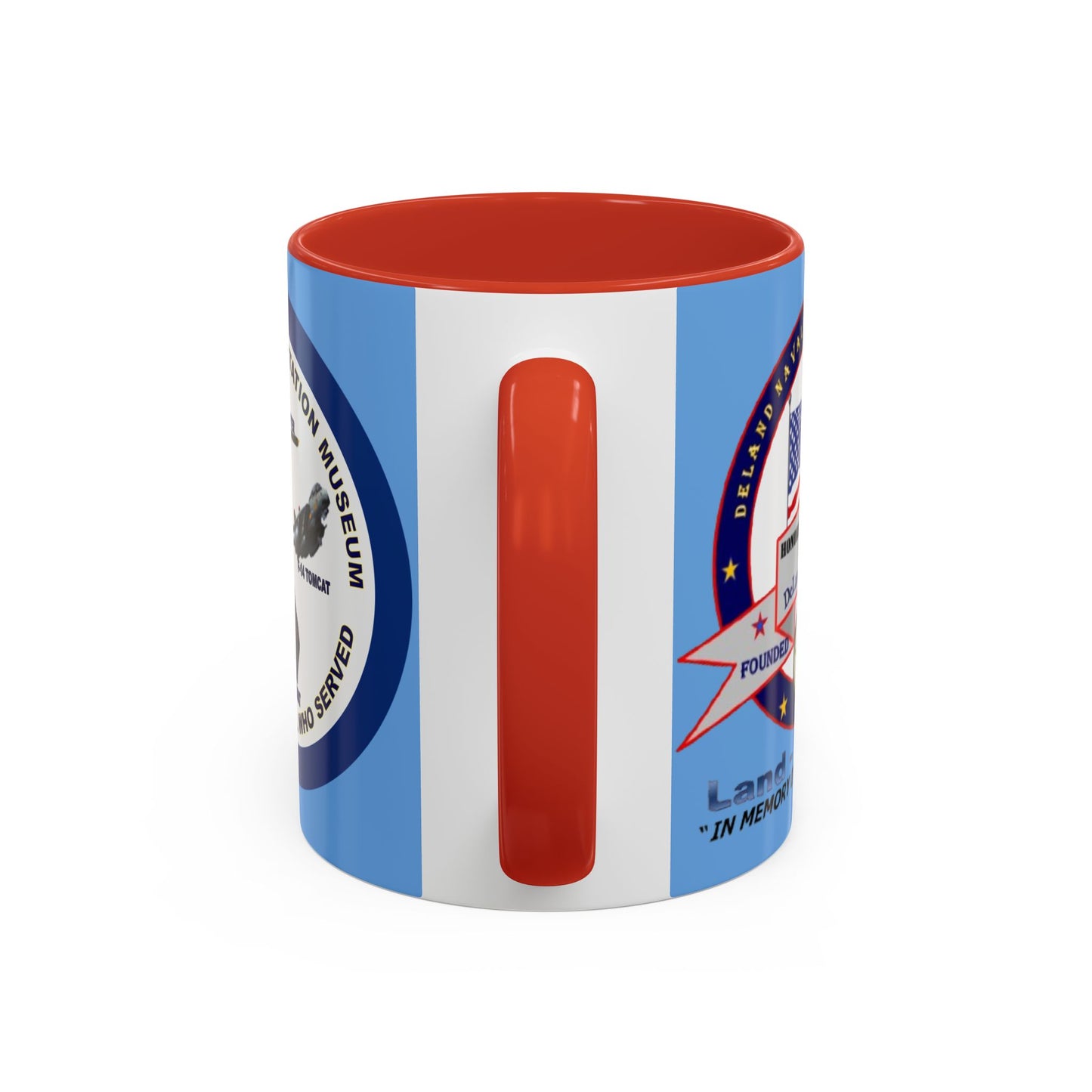 DNASM 2-sided, Founding & Student Art w/Navy Ring Light Blue Accent Mug by theGreenDragonTavern.shop