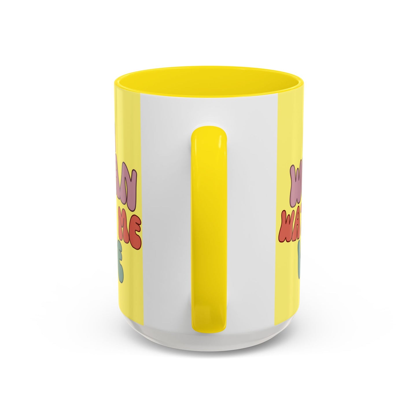 I Am Woman Watch Me Vote Yellow Accent Mug by theGreenDragonTavern.shop