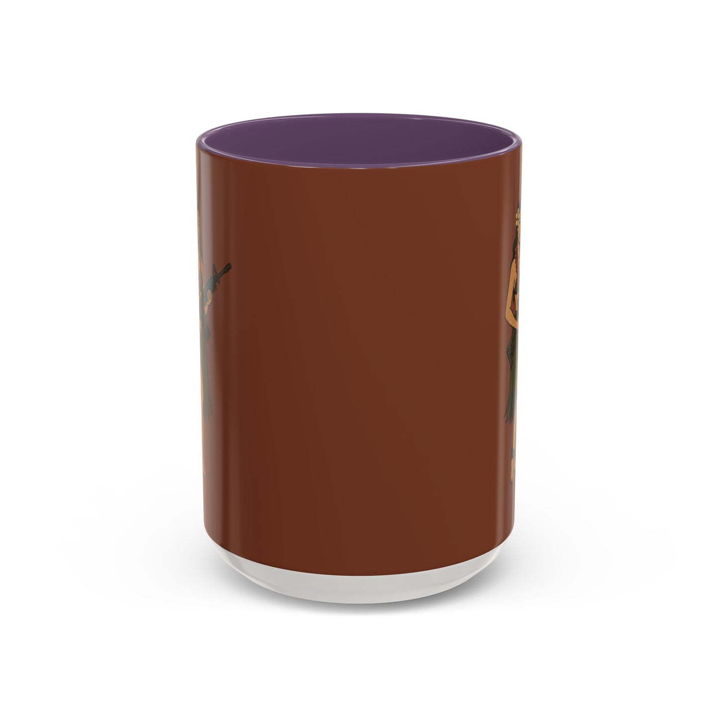 Hula Girl Packin' Heat Brown Accent Mug by theGreenDragonTavern.shop