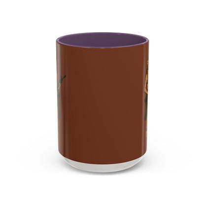 Hula Girl Packin' Heat Brown Accent Mug by theGreenDragonTavern.shop