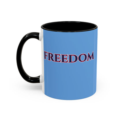 Freedom, Light Blue Accent Mug by theGreenDragonTavern.shop