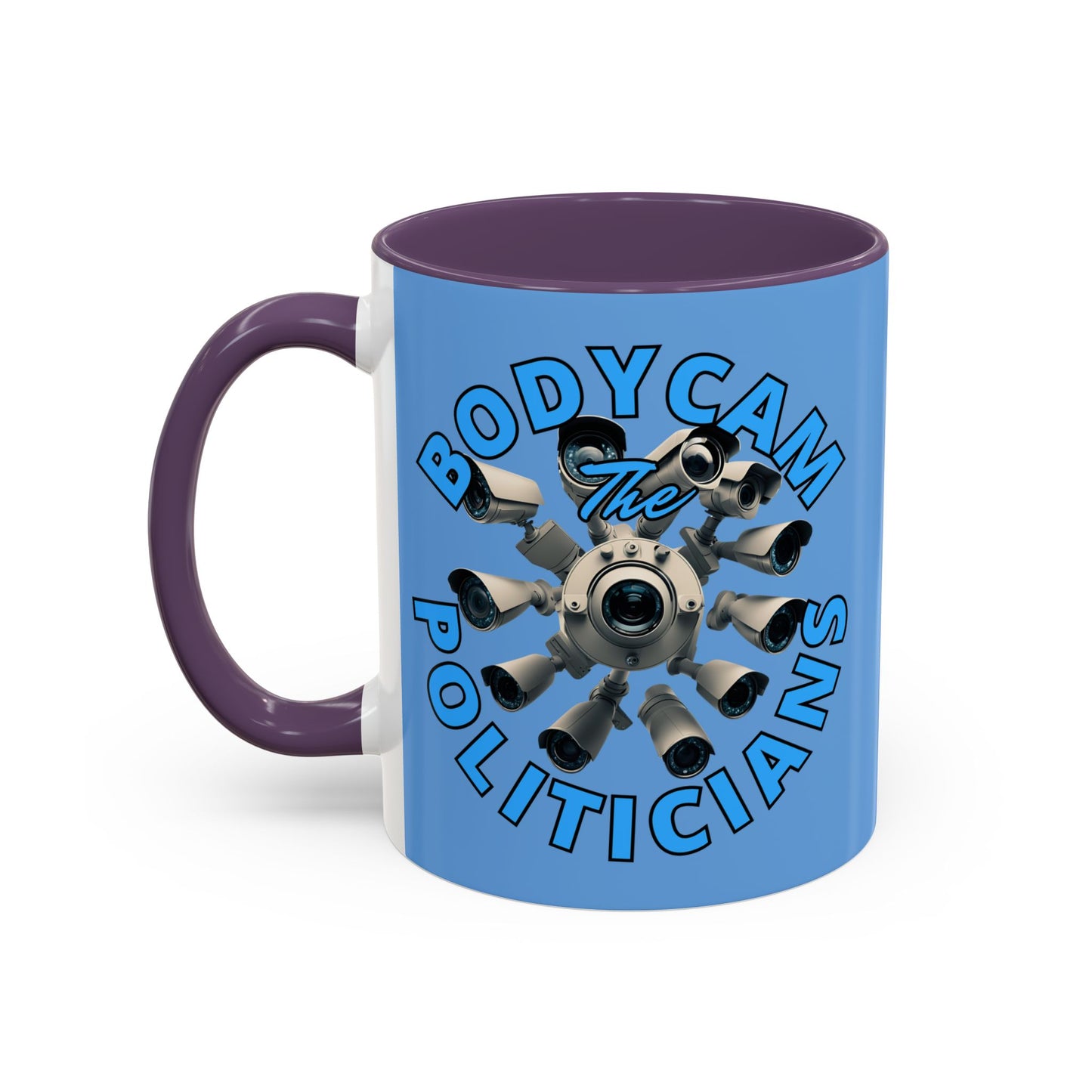 Bodycam the Politicians Cameras Blue Accent Mug by theGreenDragonTavern.shop