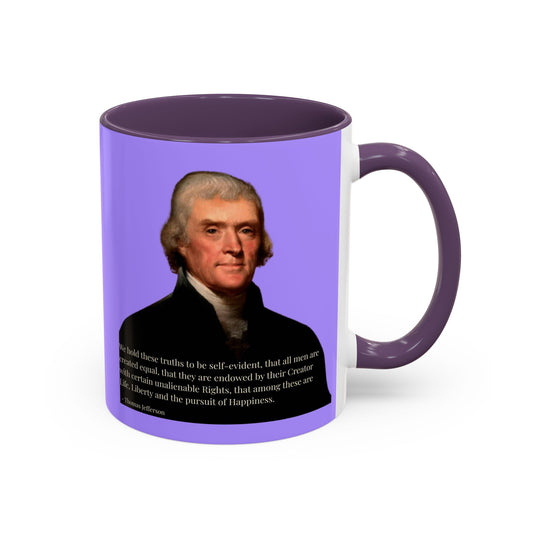 We hold these truths to be self-evident Light Purple Accent Mug by theGreenDragonTavern.shop