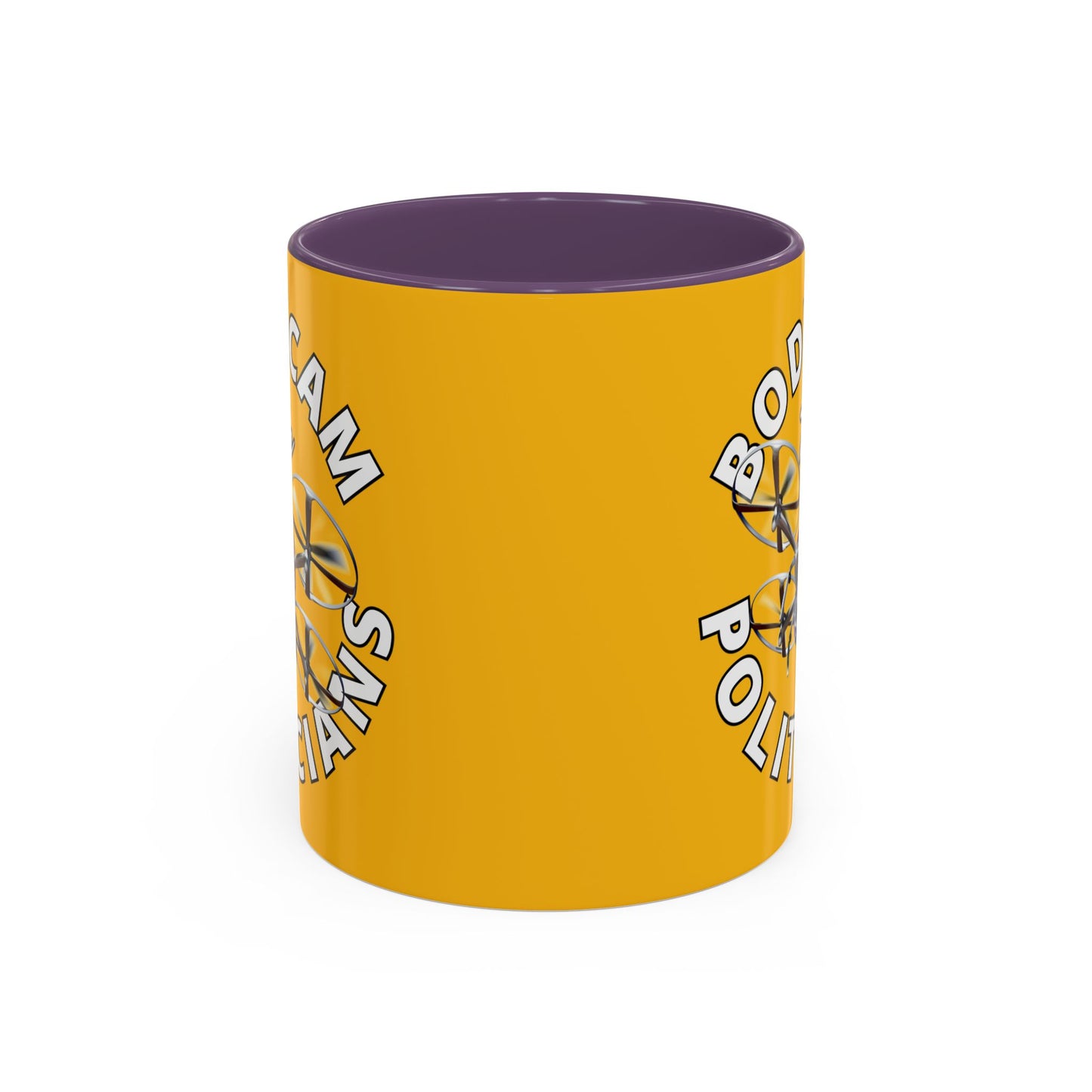 Bodycam the Politicians Drone Yellow Accent Mug by theGreenDragonTavern.shop