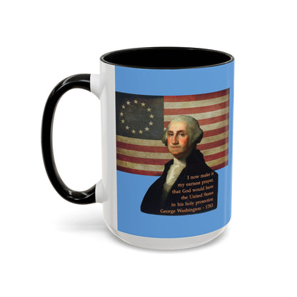 Washington's Earnest Prayer Light Blue Accent Mug by theGreenDragonTavern.shop