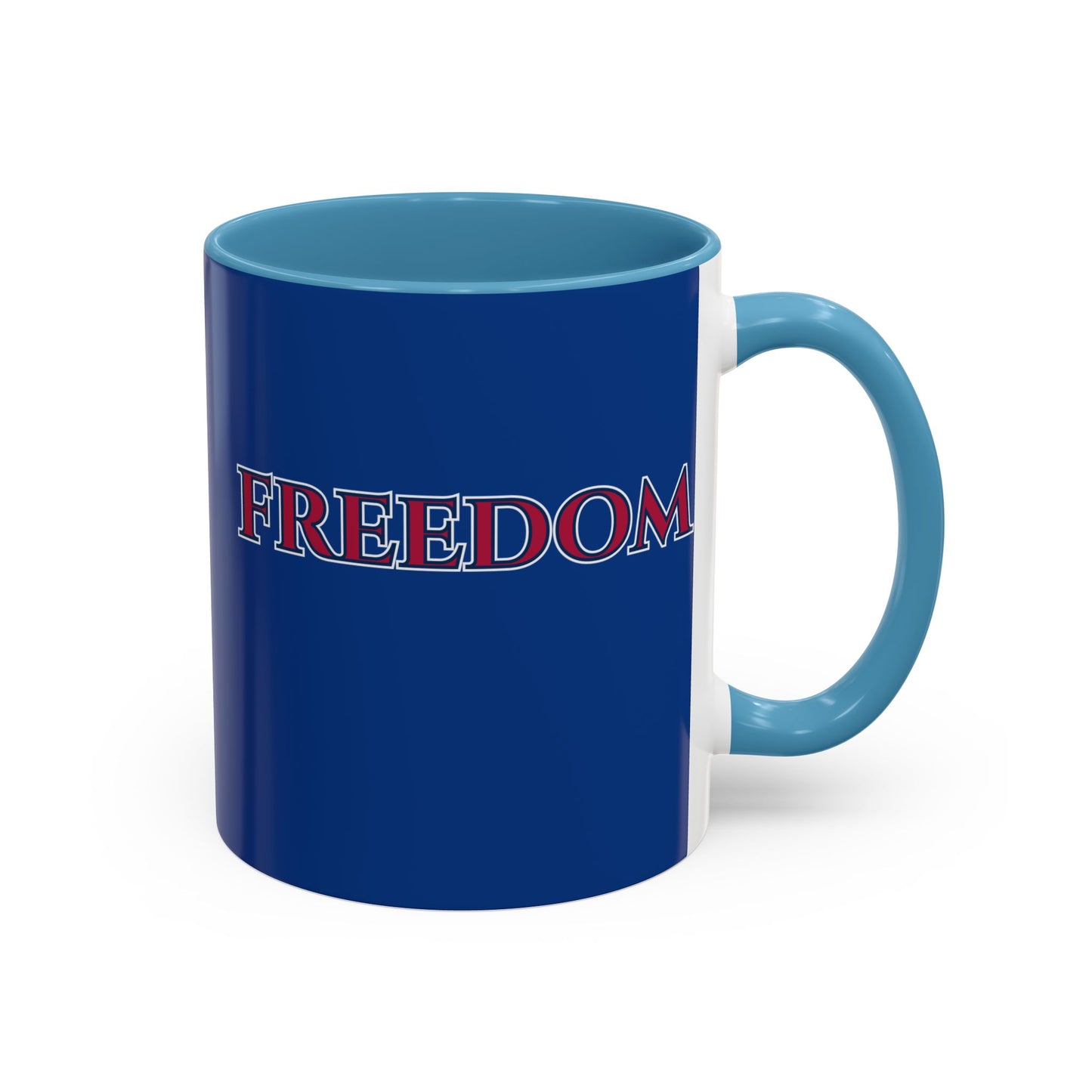 Freedom, Dark Blue Accent Mug by theGreenDragonTavern.shop