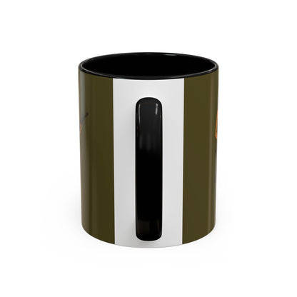Hula Girl Packin' Heat Dark Green Accent Mug by theGreenDragonTavern.shop