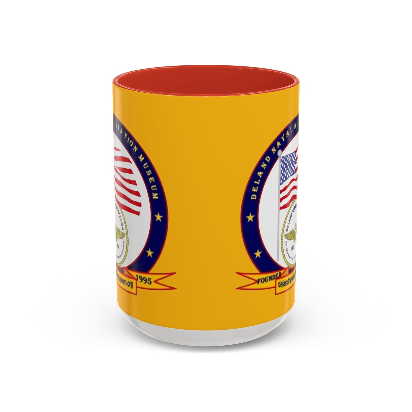 DeLand Naval Air Station Museum Yellow Accent Mug by theGreenDragonTavern.shop