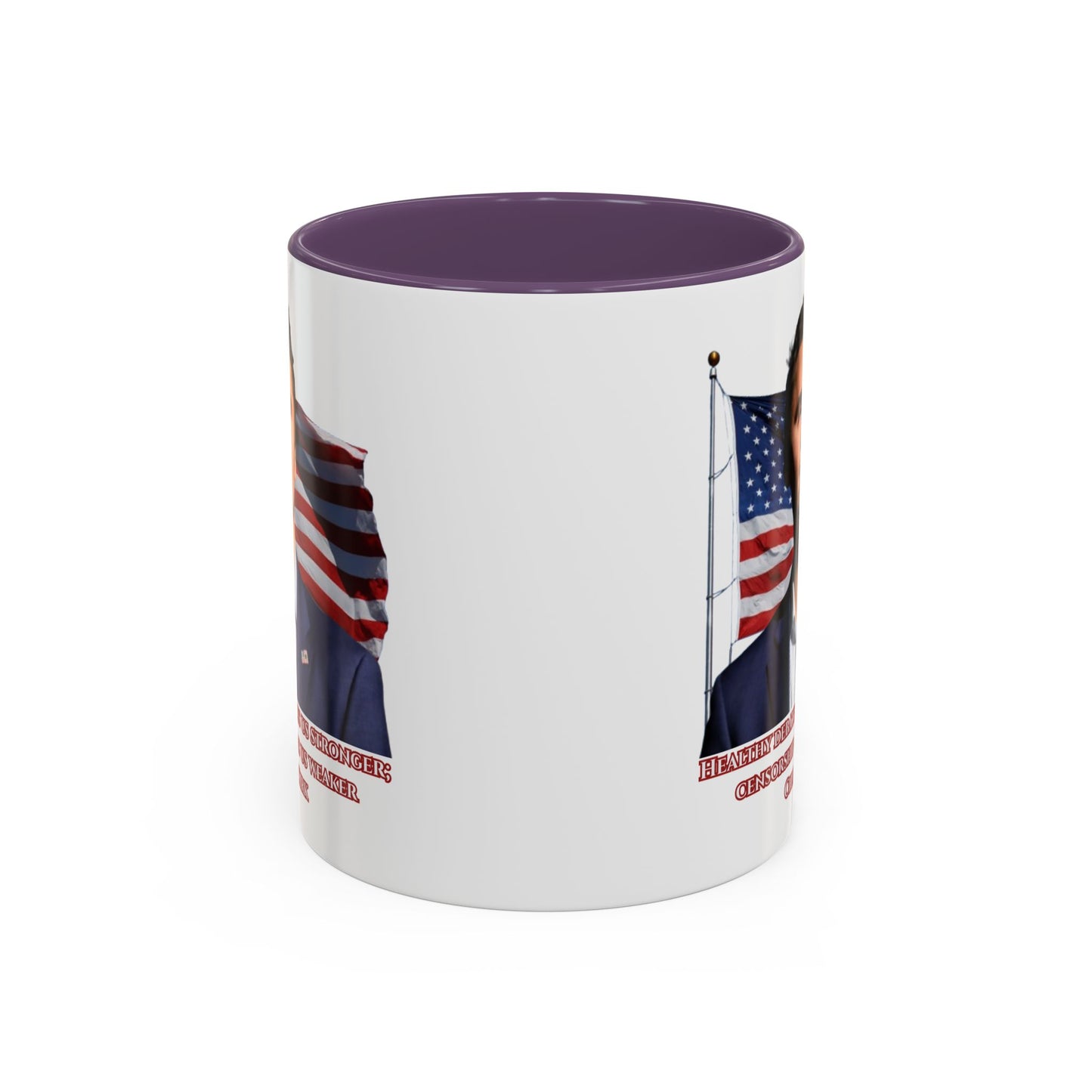 Charlie Kirk, Healthy Debate White Accent Mug by theGreenDragonTavern.shop