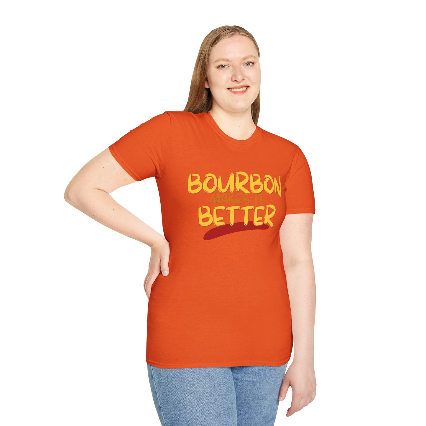Bourbon makes it better Light colors Unisex T-Shirt by theGreenDragonTavern.shop