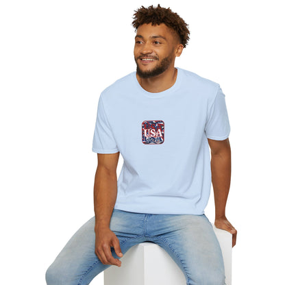 2-sided, Red WHITE and Blue USA Patriot Light colors Unisex T-Shirt by theGreenDragonTavern.shop
