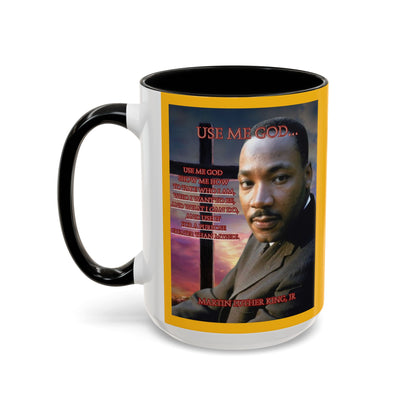 Use Me God, MLK Jr Yellow Accent Mug by theGreenDragonTavern.shop