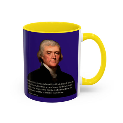 We hold these truths to be self-evident Dark Purple Accent Mug by theGreenDragonTavern.shop