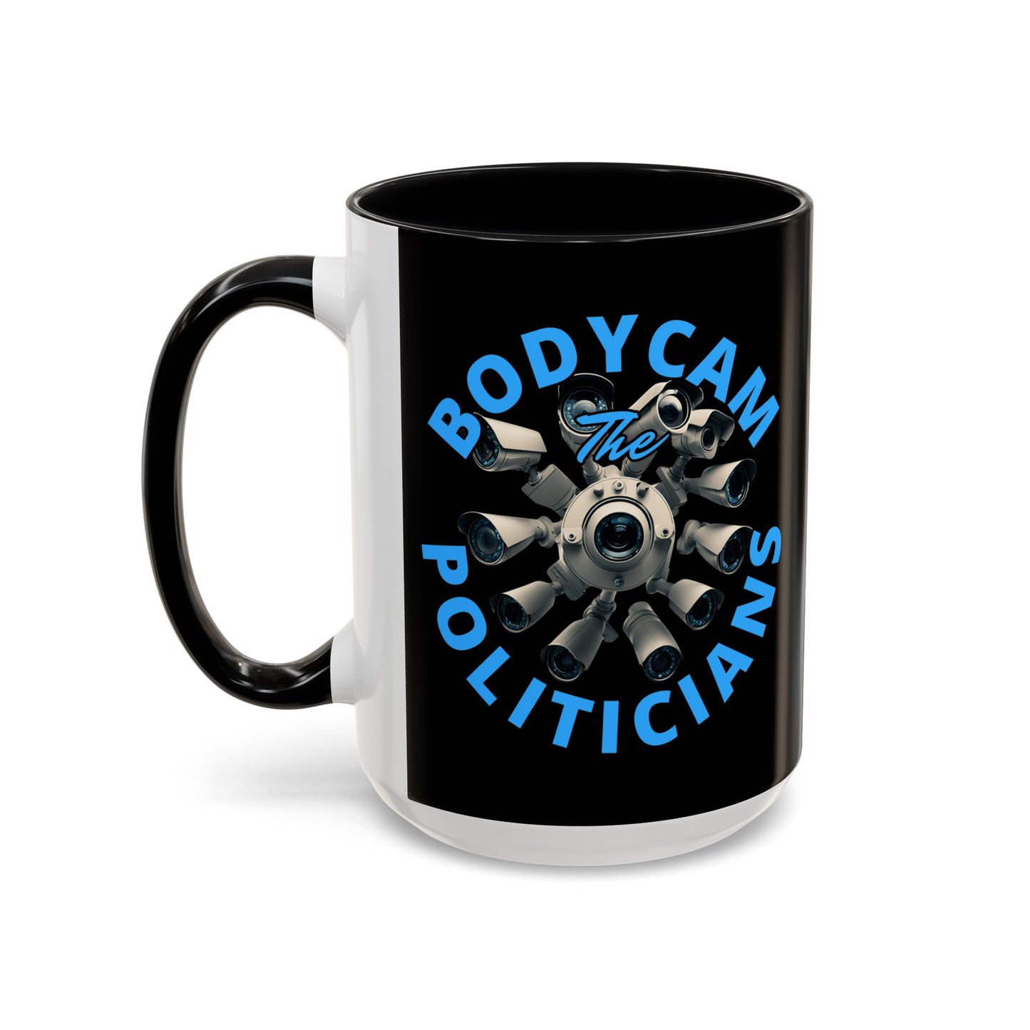 Bodycam the Politicians Cameras Black Accent Mug by theGreenDragonTavern.shop