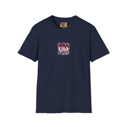 2-sided, Red WHITE and Blue USA Patriot Dark colors Unisex T-Shirt by theGreenDragonTavern.shop