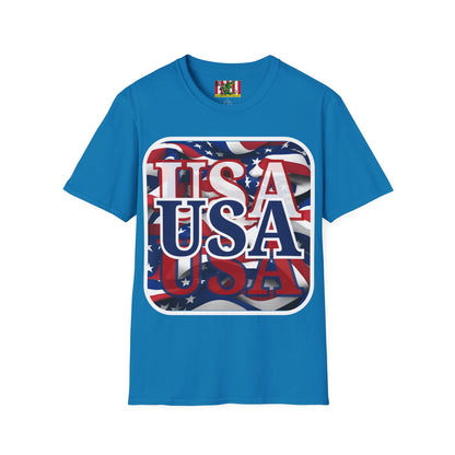 Red White and BLUE USA Patriot Dark colors Unisex T-Shirt by theGreenDragonTavern.shop