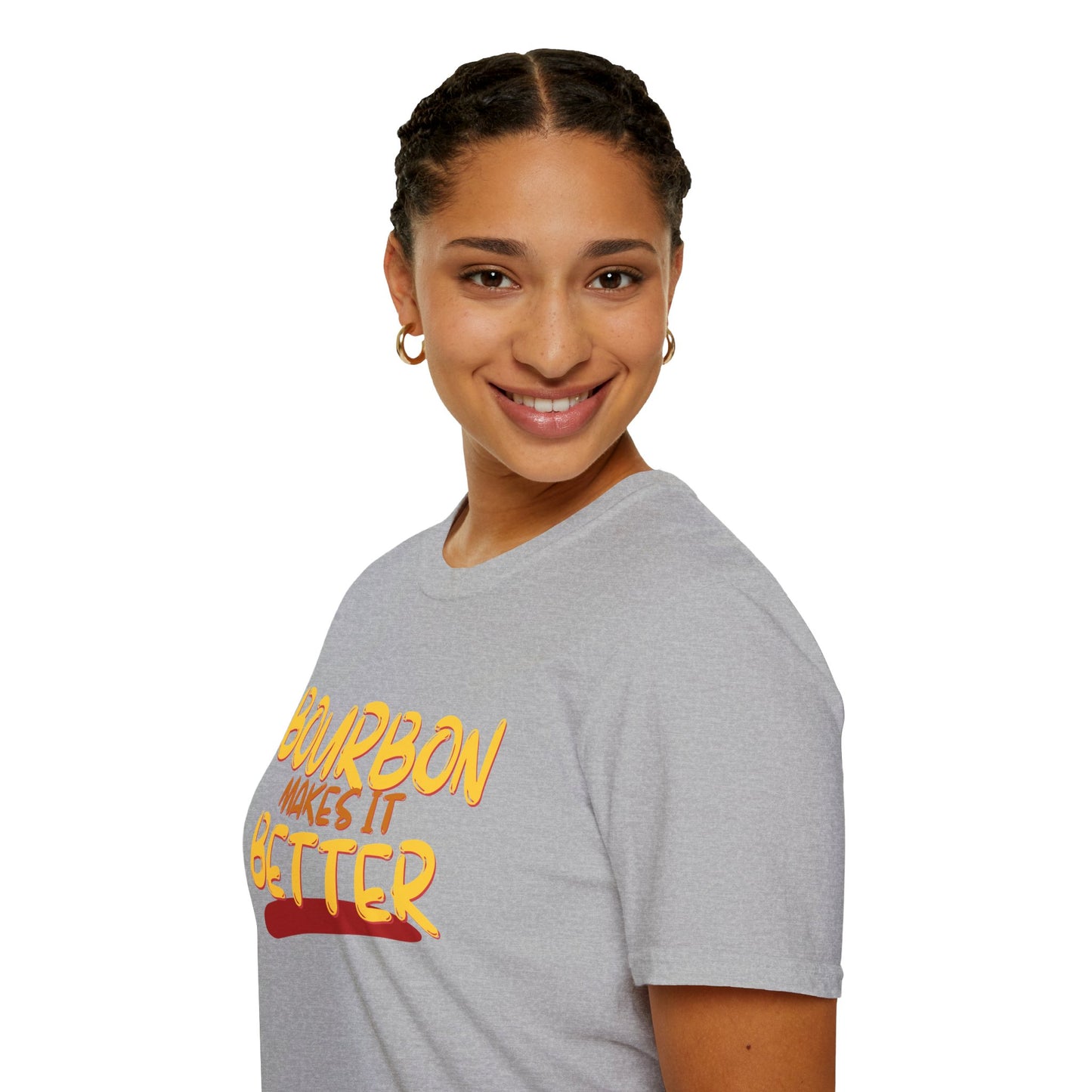 Bourbon makes it better Light colors Unisex T-Shirt by theGreenDragonTavern.shop