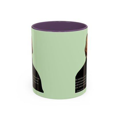 We hold these truths to be self-evident Light Green Accent Mug by theGreenDragonTavern.shop