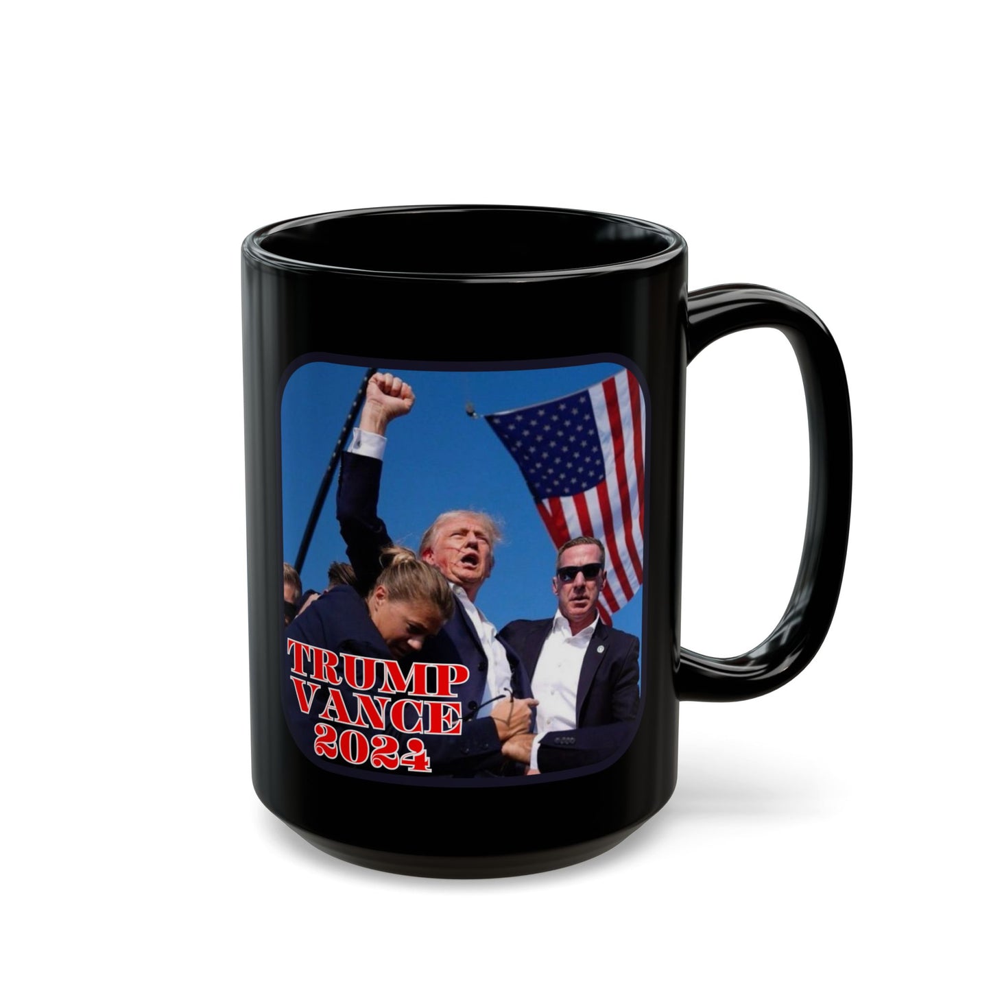 Trump and Vance 2024 Black Mug by theGreenDragonTavern.shop
