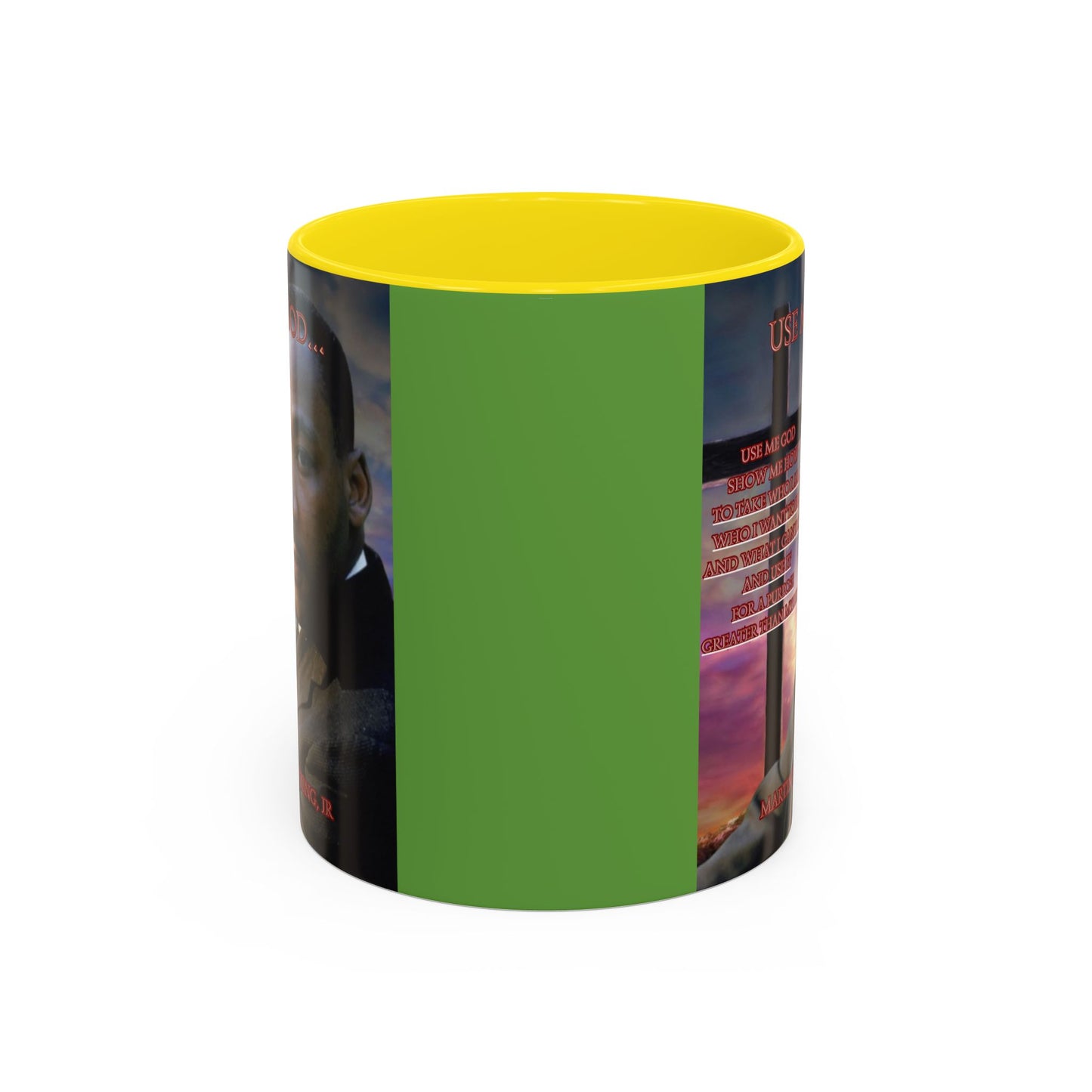 Use Me God, MLK Jr Green Accent Mug by theGreenDragonTavern.shop