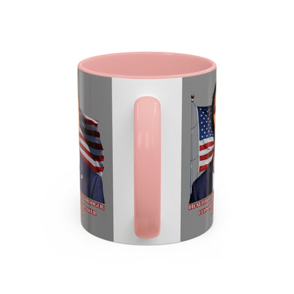 Charlie Kirk, Healthy Debate Grey Accent Mug by theGreenDragonTavern.shop