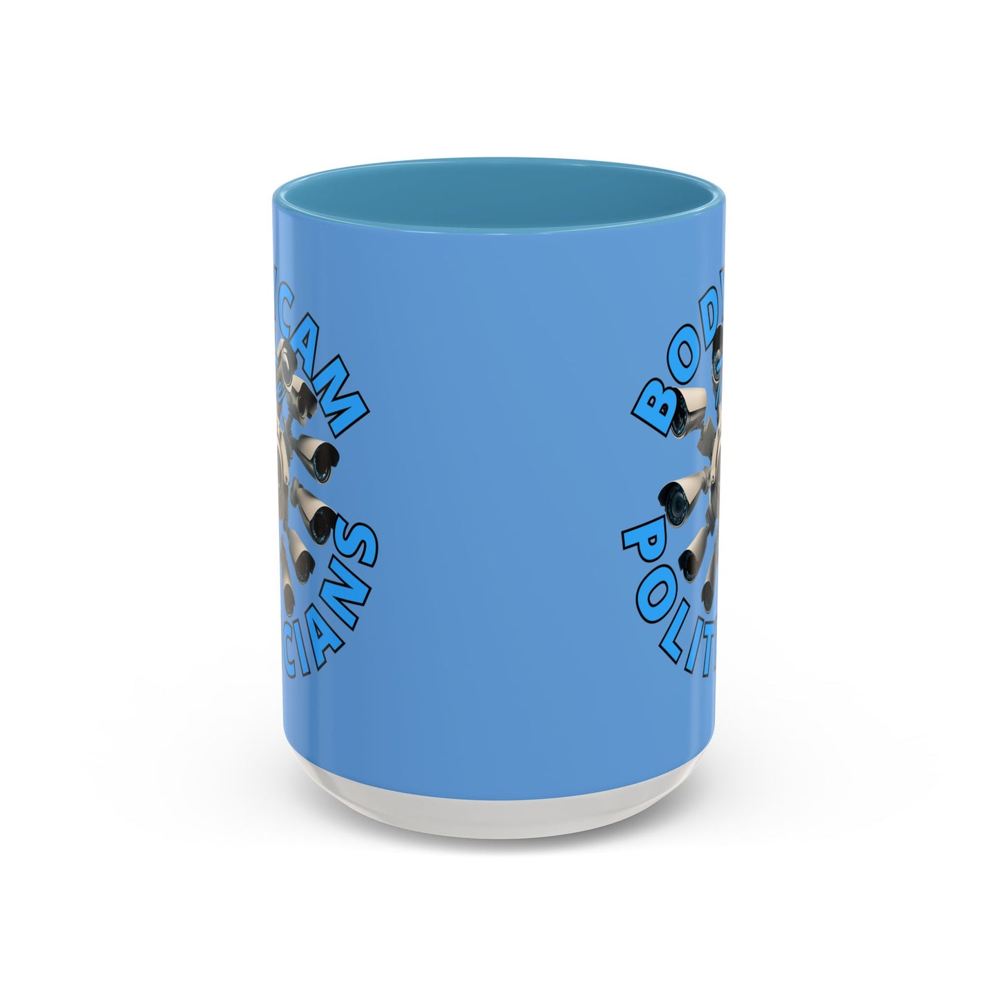 Bodycam the Politicians Cameras Blue Accent Mug by theGreenDragonTavern.shop