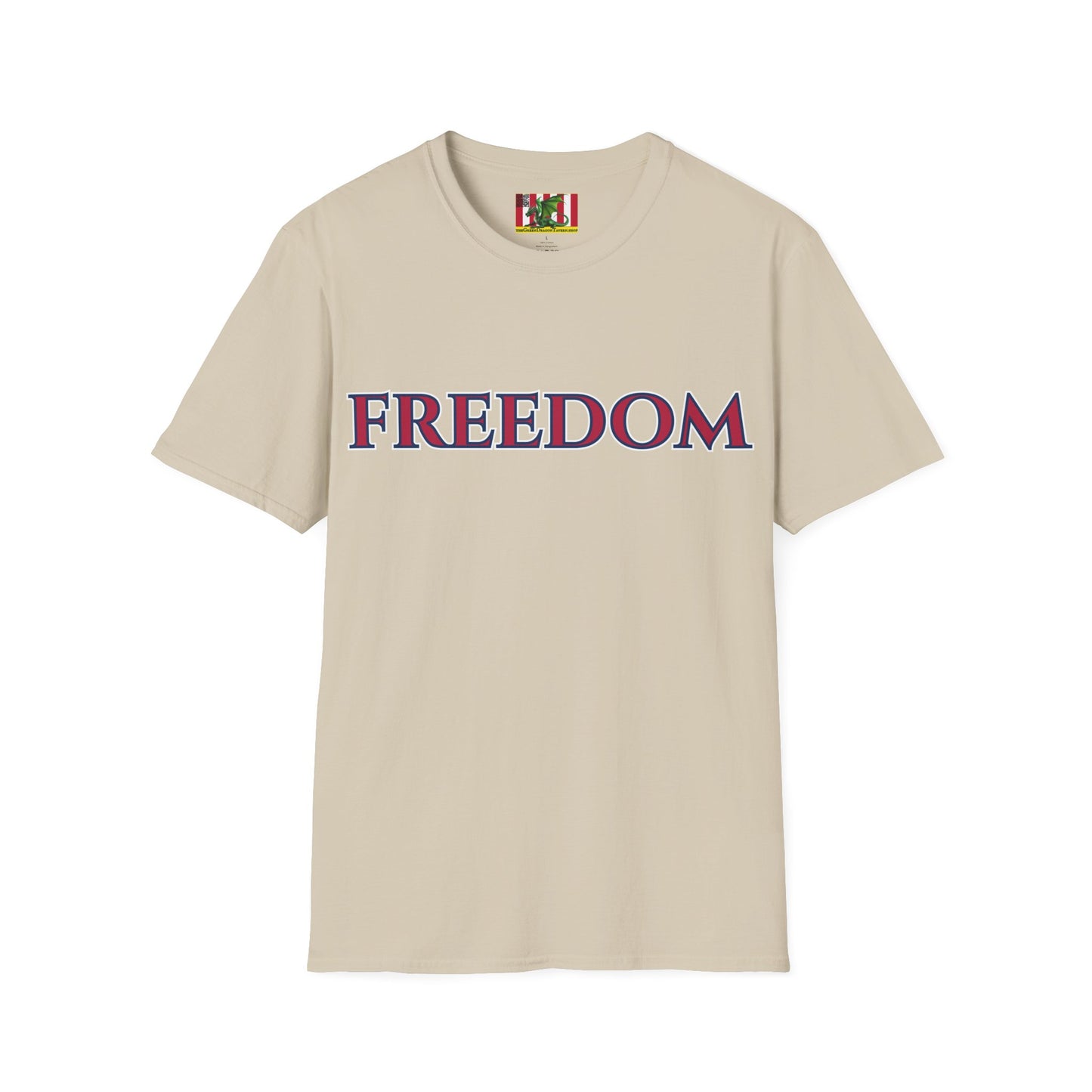 Freedom, Red font, Light colors Unisex T-Shirt by theGreenDragonTavern.shop