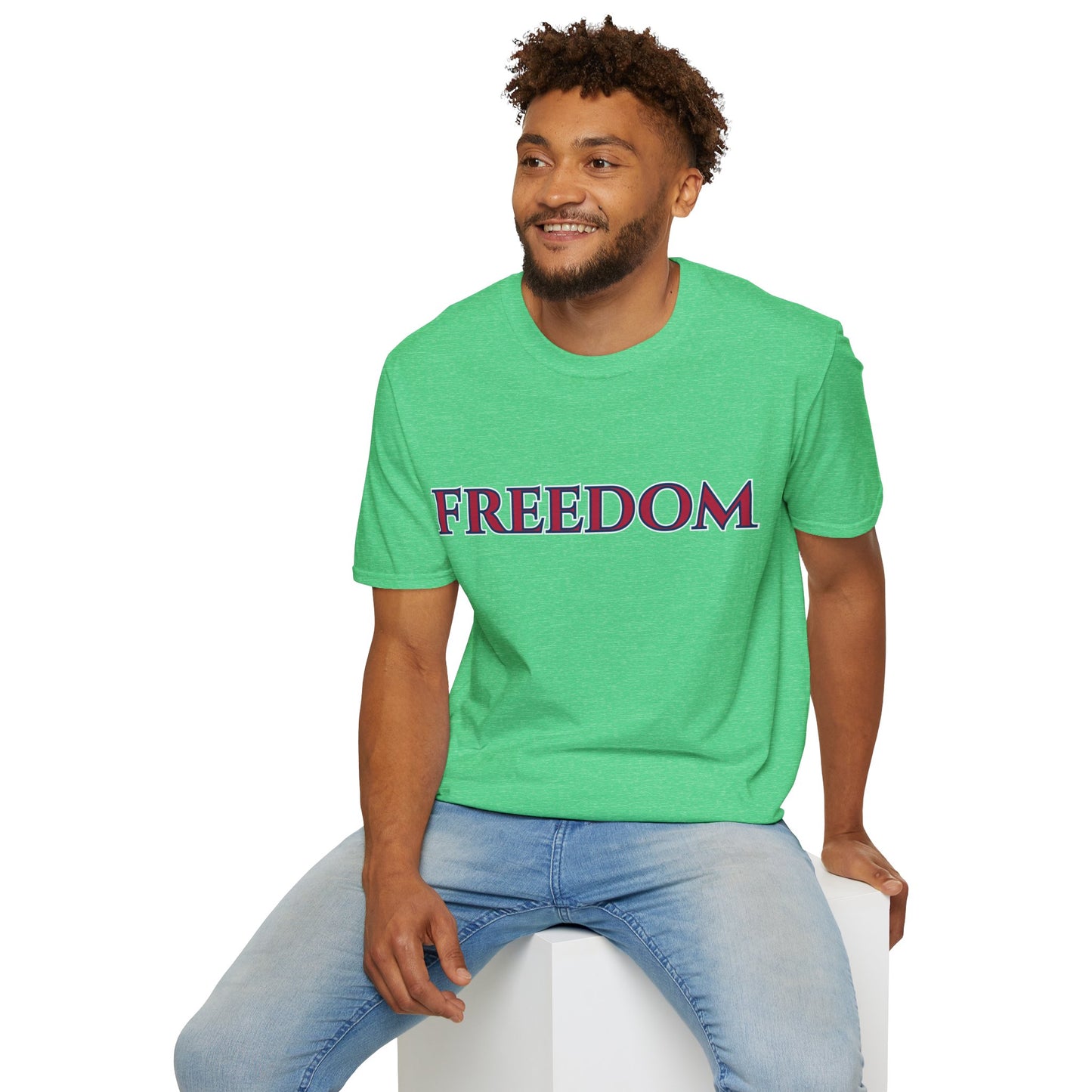 Freedom, Red font, Dark colors Unisex T-Shirt by theGreenDragonTavern.shop