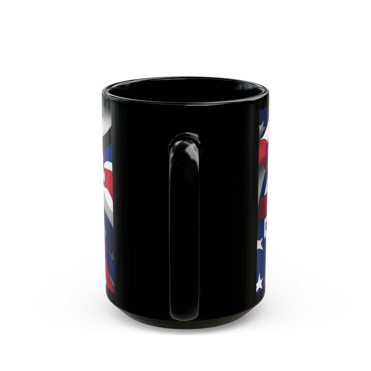 USA! USA! USA Red font Patriot Black Mug by theGreenDragonTavern.shop