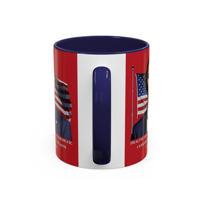 Charlie Kirk, Healthy Debate Red Accent Mug by theGreenDragonTavern.shop