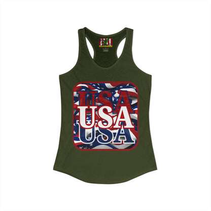 Red WHITE and Blue USA Patriot Women's Racerback Tank Top by theGreenDragonTavern.shop