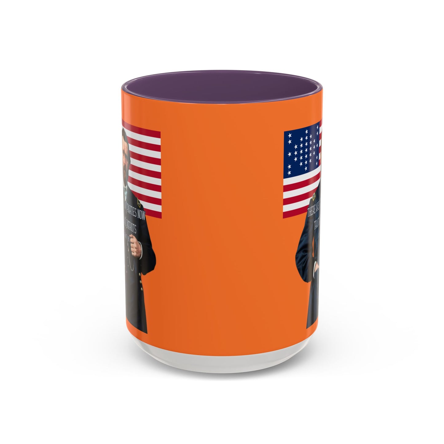 "Traitors and Patriots" Ulysses Grant Orange Accent Mug by theGreenDragonTavern.shop