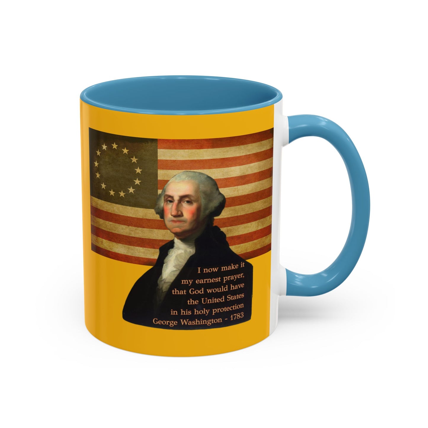 Washington's Earnest Prayer Yellow Accent Mug by theGreenDragonTavern.shop