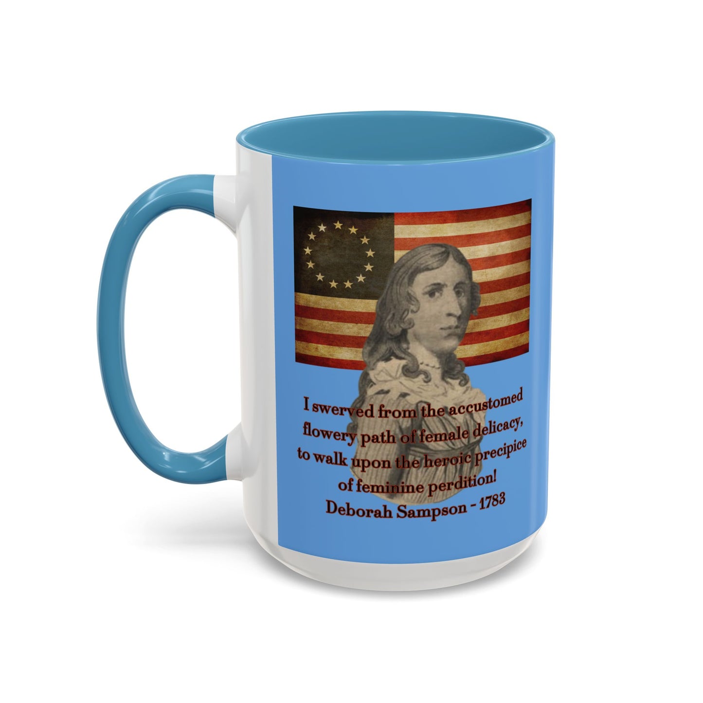 Deborah Sampson, America's Mulan Light Blue Accent Mug by theGreenDragonTavern.shop