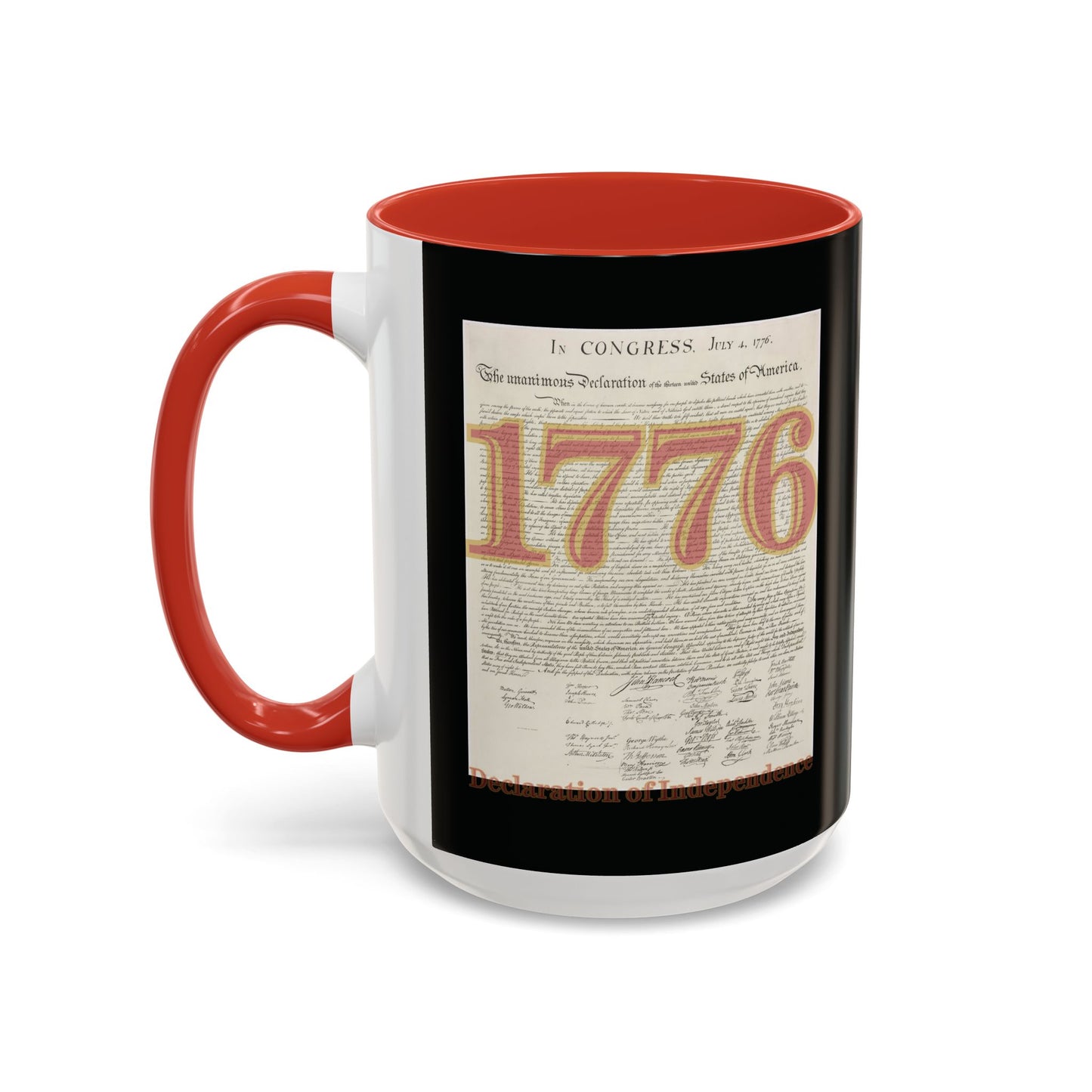 Declaration of Independence Black Accent Mug by theGreenDragonTavern.shop