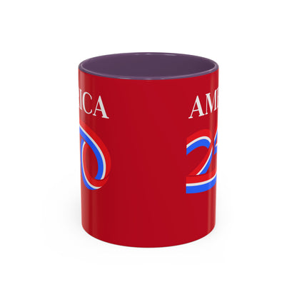 America 250 Red Accent Mug by theGreenDragonTavern.shop