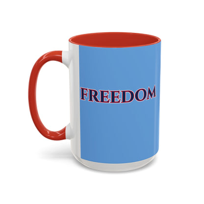 Freedom, Light Blue Accent Mug by theGreenDragonTavern.shop