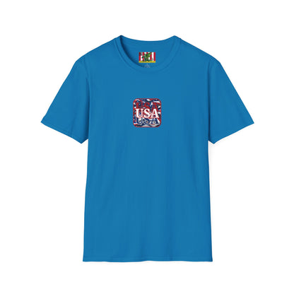 2-sided, Red WHITE and Blue USA Patriot Dark colors Unisex T-Shirt by theGreenDragonTavern.shop
