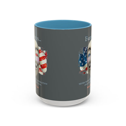 Ronald Reagan Freedom Vendetta Grey Accent Mug by theGreenDragonTavern.shop