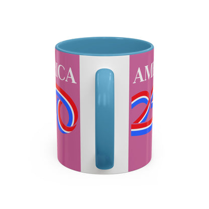 America 250 Pink Accent Mug by theGreenDragonTavern.shop