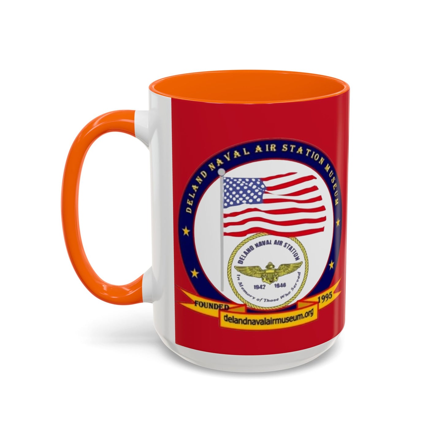 DeLand Naval Air Station Museum Red Accent Mug by theGreenDragonTavern.shop